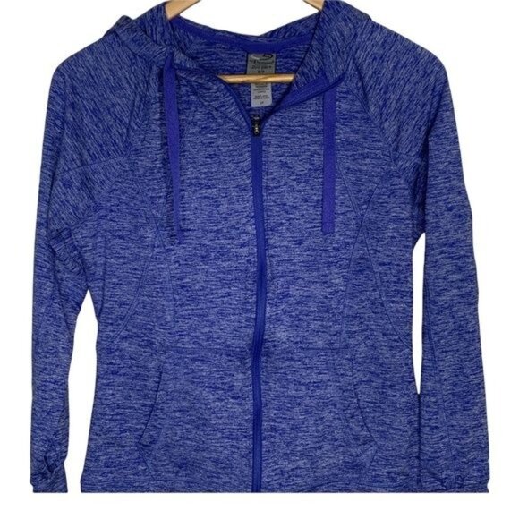 Champion Duo Dry Women’s S Blue Zip Hoodie Jacket Heathered Activewear - Picture 3 of 12